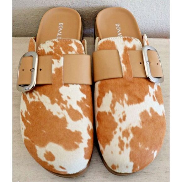 Donald Pliner Women's Sz 7M Natural Tan Fiona Leather Upper Slip-On Clogs $198 - Picture 4 of 8